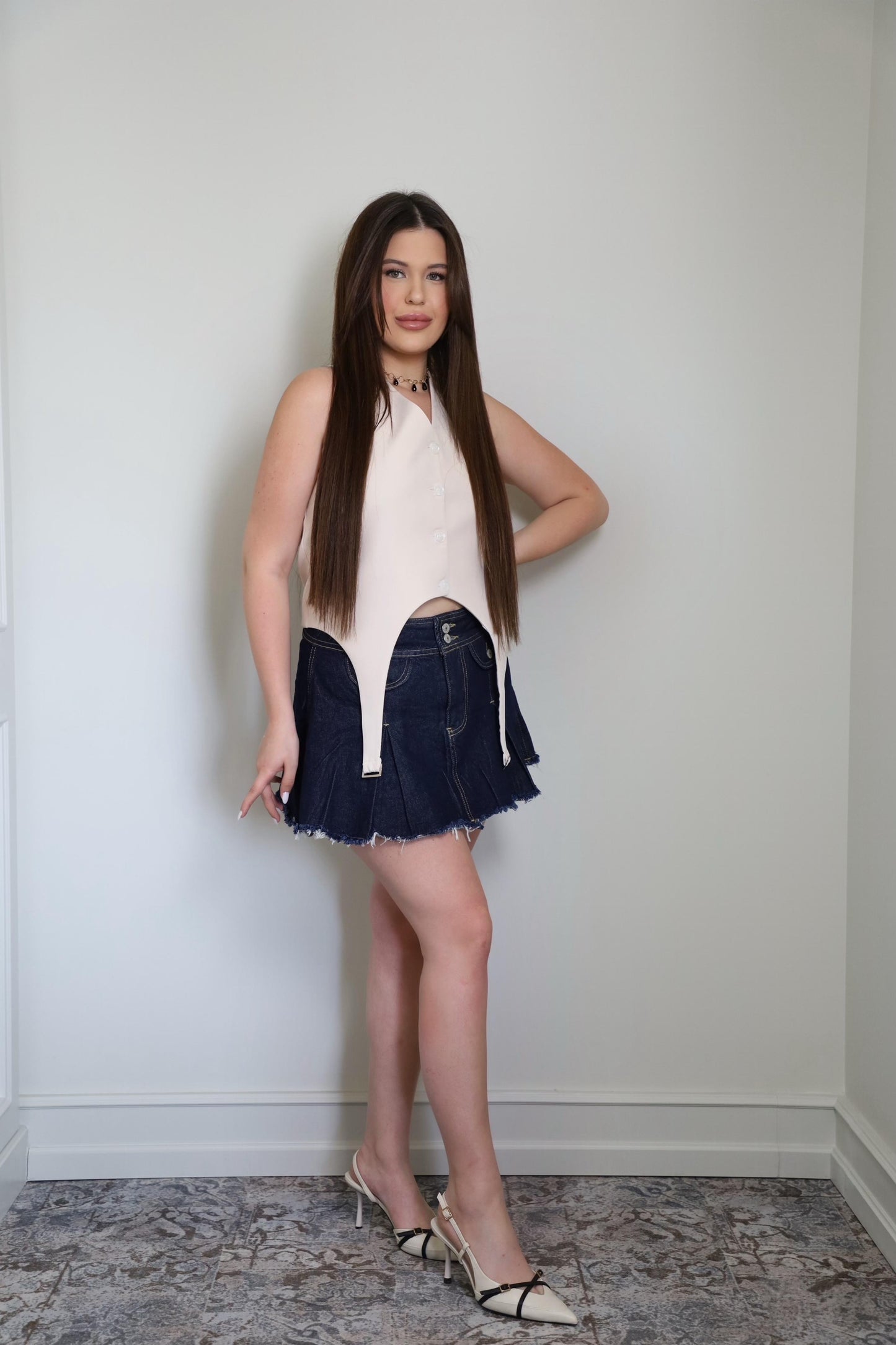 Къса дънкова пола