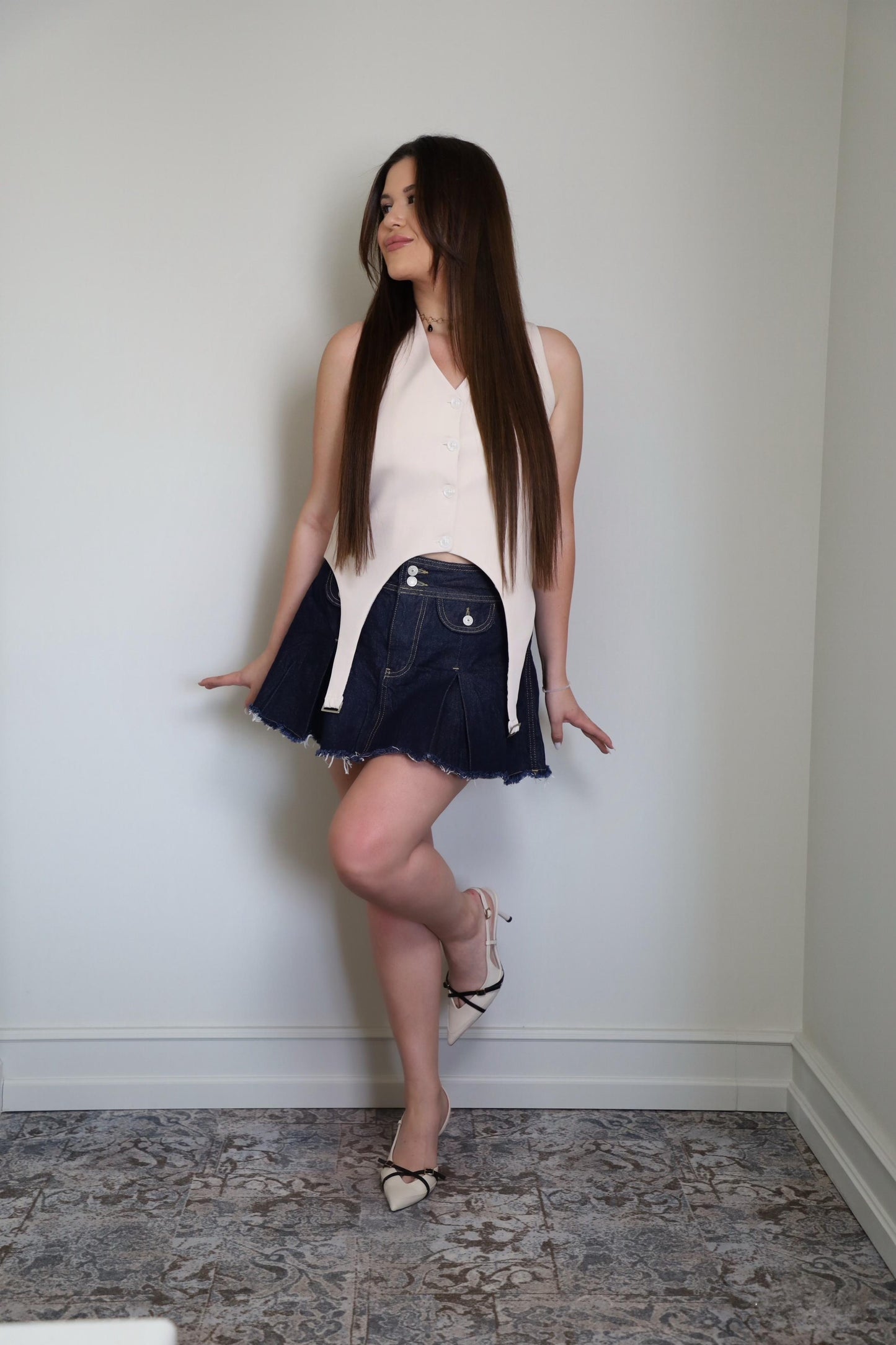 Къса дънкова пола