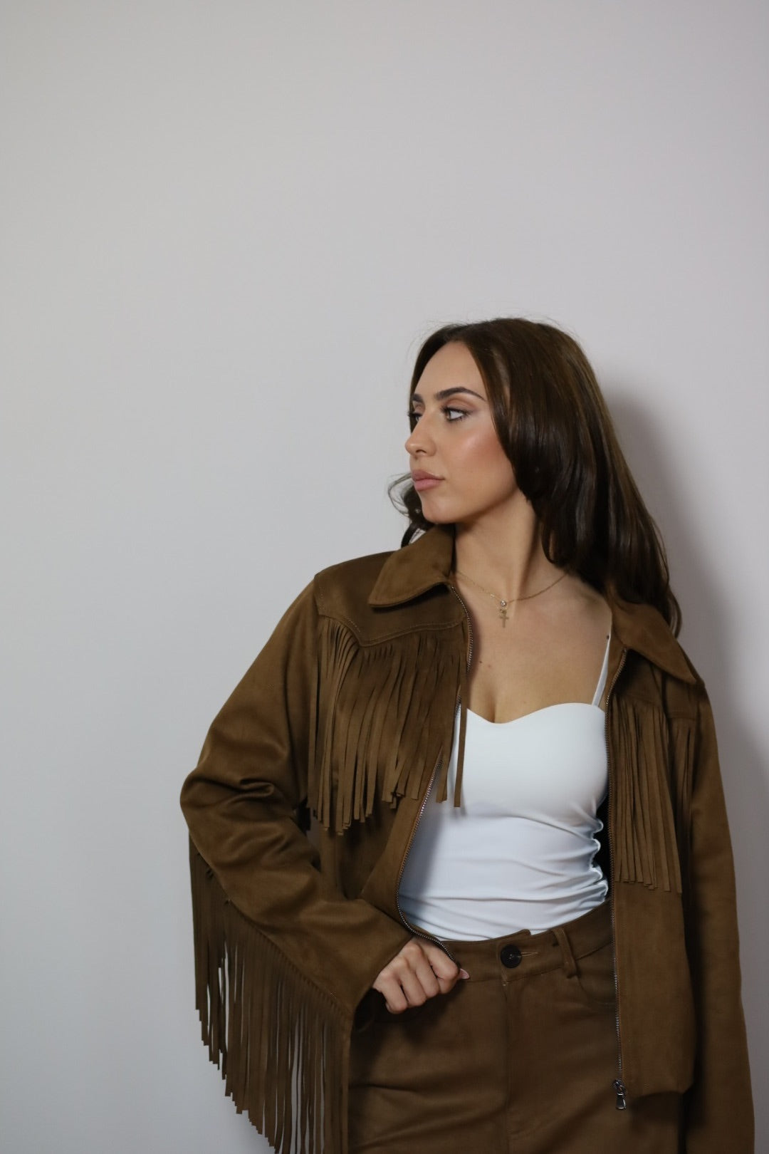 Кафяво велурено яке